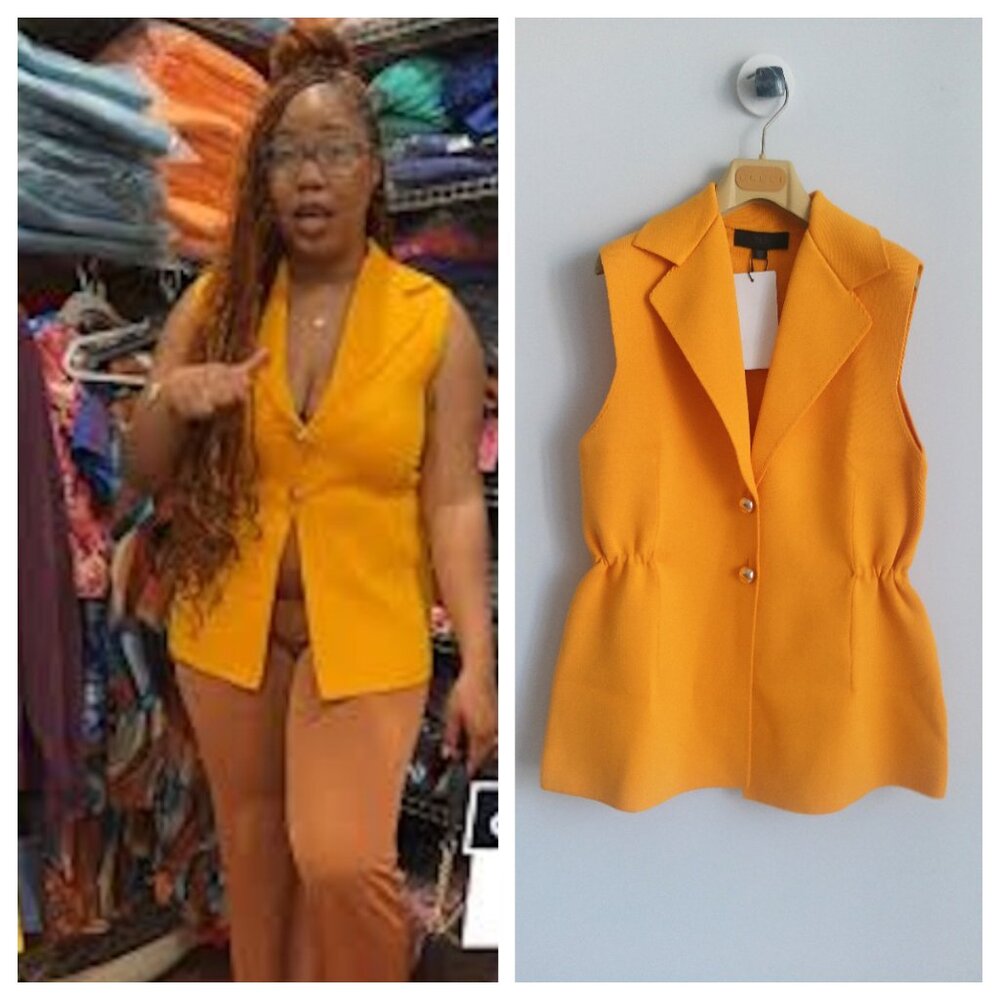 NWT ZARA RUFFLED WAIST VEST TOP TANGERINE 4192/023